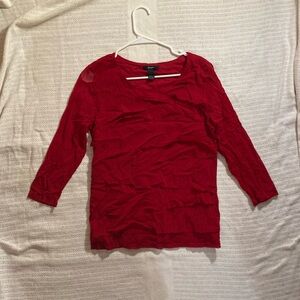 Alfani Vibrant Red Long Sleeve Top